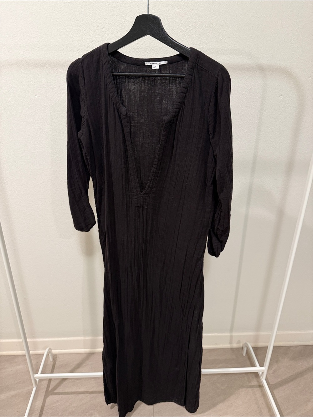 O'Neill Black V-Neck Long Swim Coverup